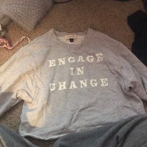 long sleeve grey sweater/ sweatshirt/ shirt thick material